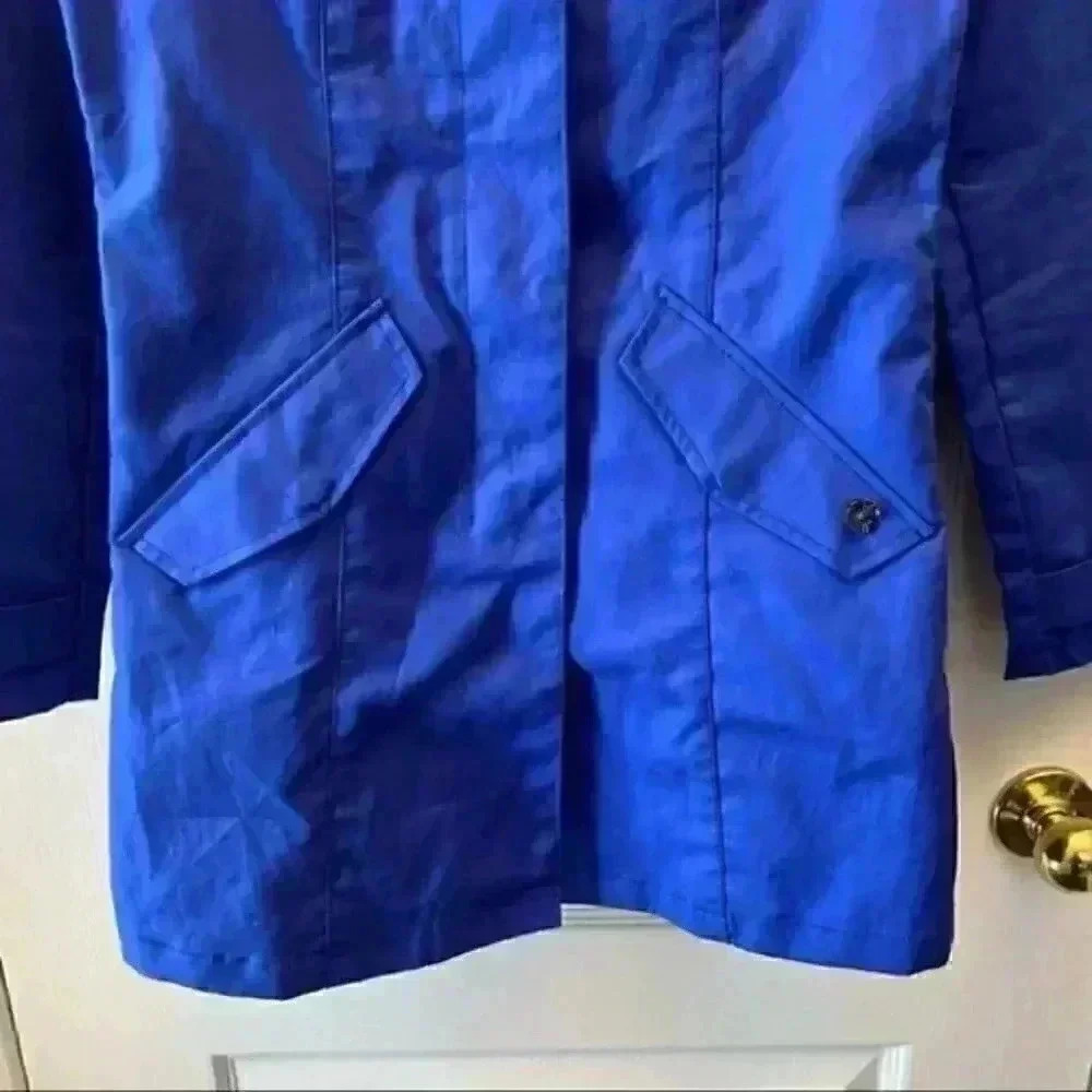 Scotch & Soda Trench Coat Lightweight Utility Jacket Cotton Cobalt Blue XS NEW - Picture 9 of 16